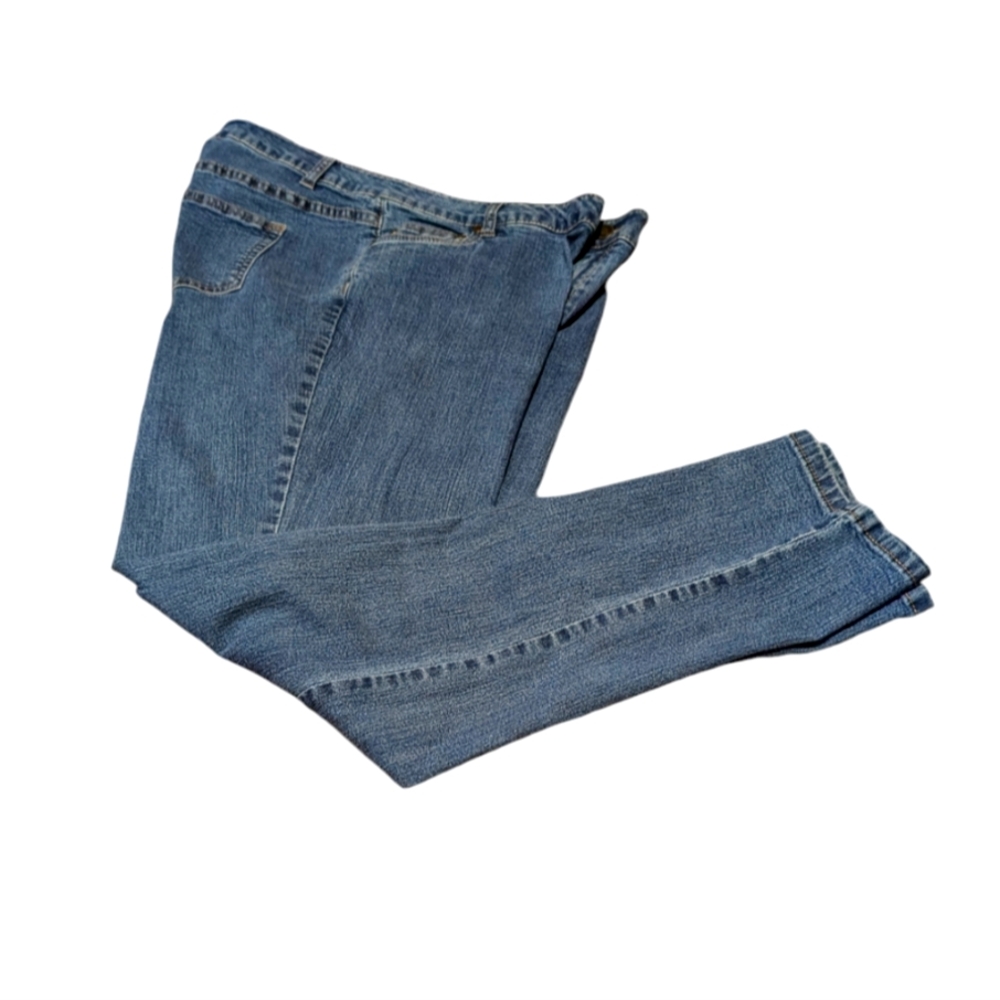 Jessica London straight leg demin jeans medium stonewash size 16